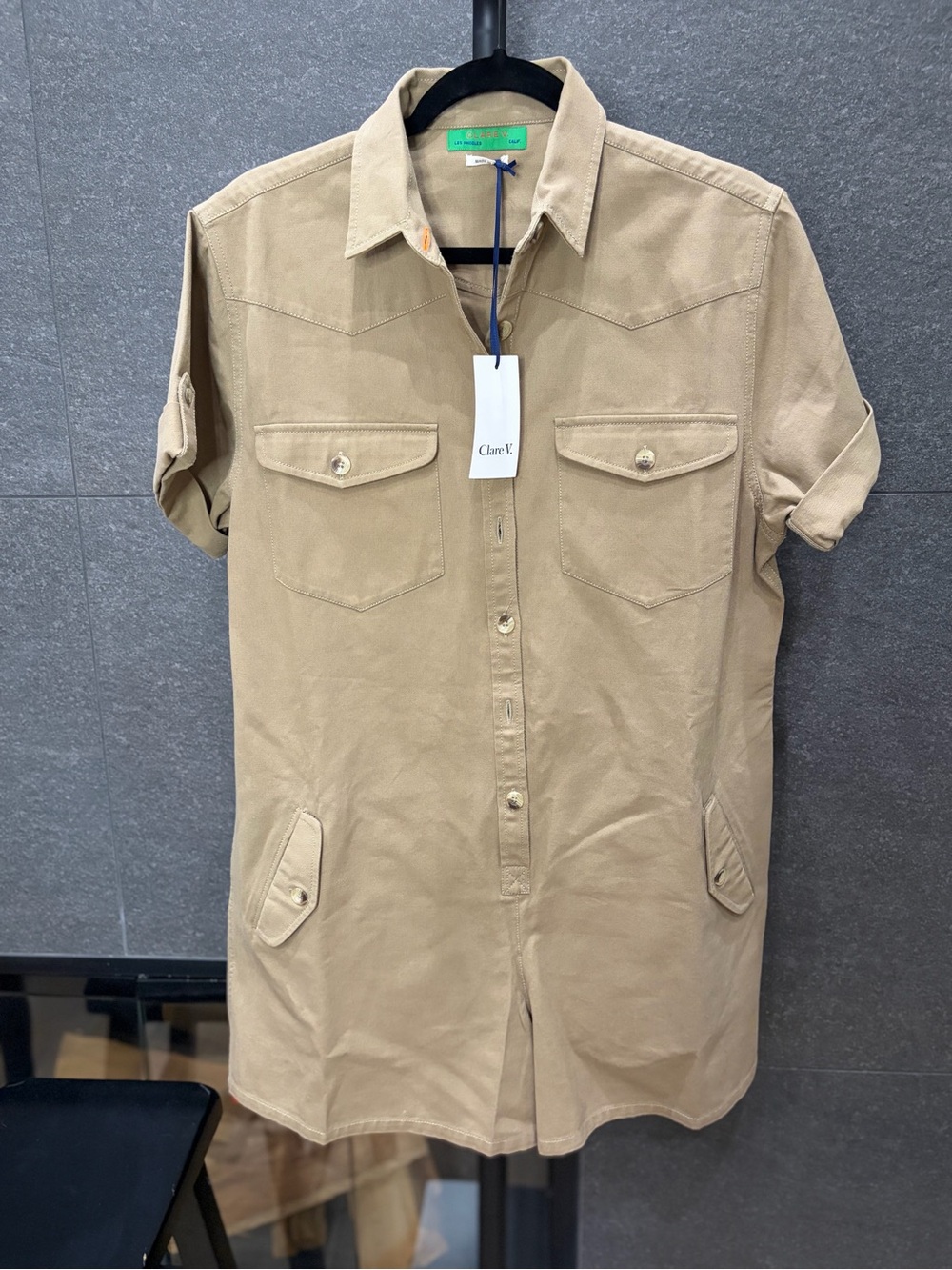 Clare V Cargo Jumpsuit Khaki Size Medium - Picture 12 of 13